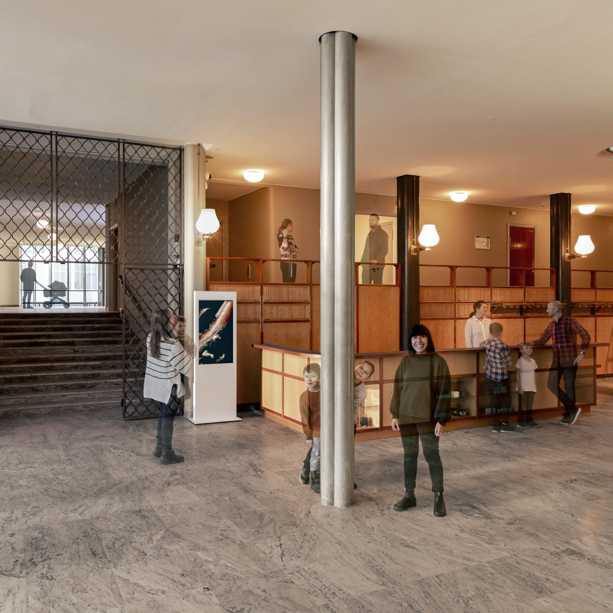Museets entréhall efter nybyggnationen 2022