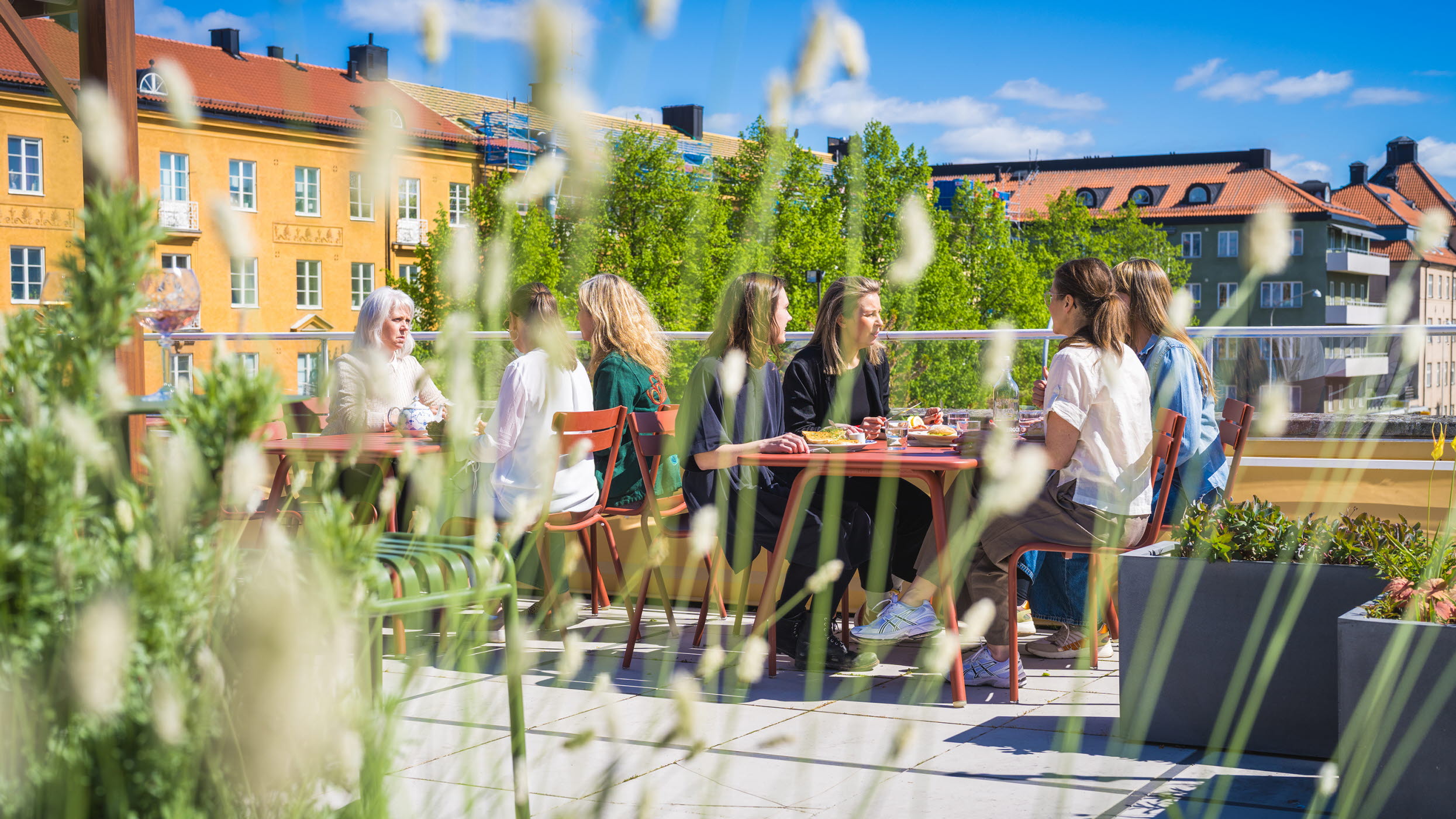 Sommartid har Östergötlands museum och restaurang Charles Emils en fantastisk takterrass öppen.
