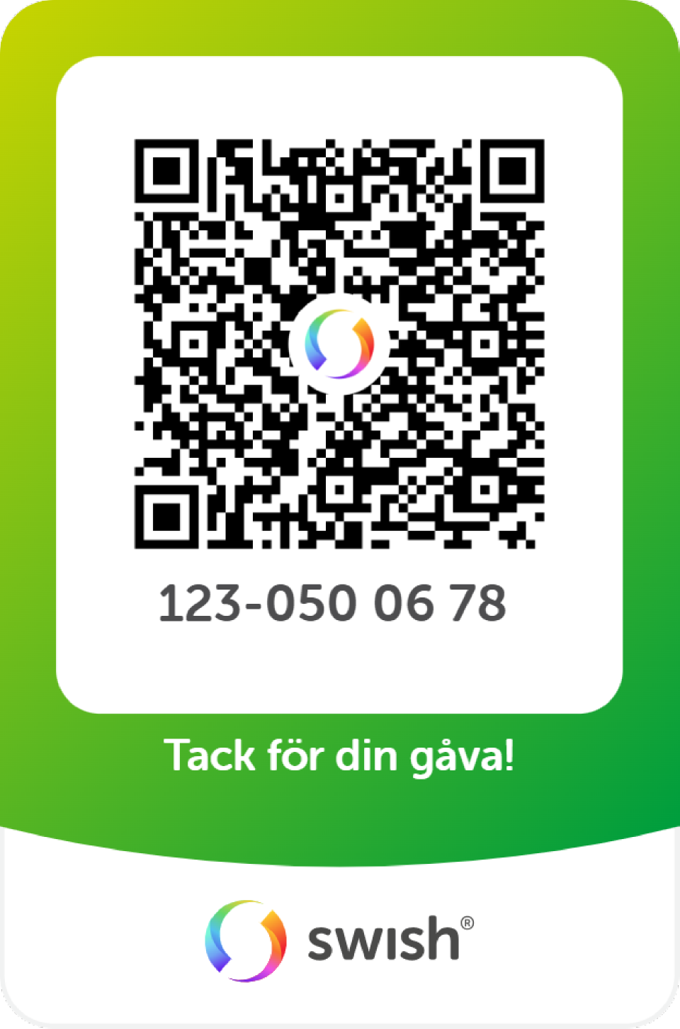 Swisha en gåva till museet.