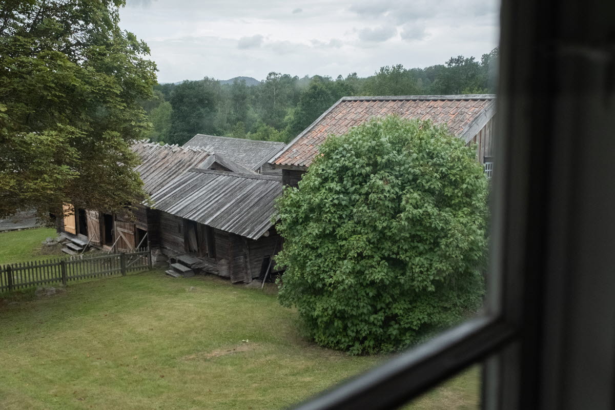 Byggnader vid kulturreservatet Smedstorps dubbelgård i Ydre kommun