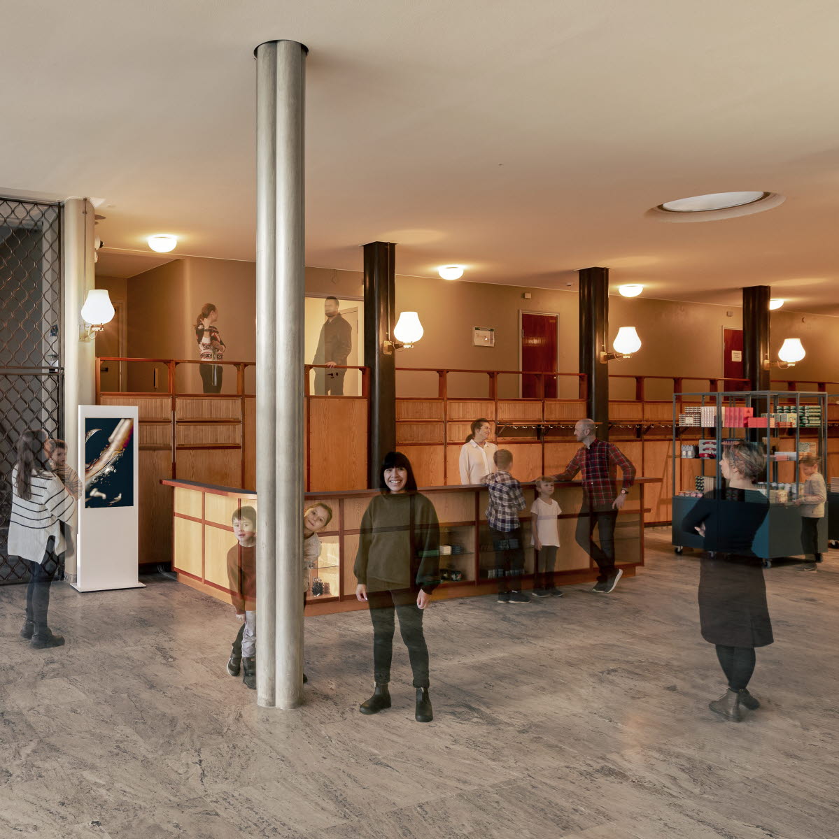 Museets entréhall efter nybyggnationen 2022