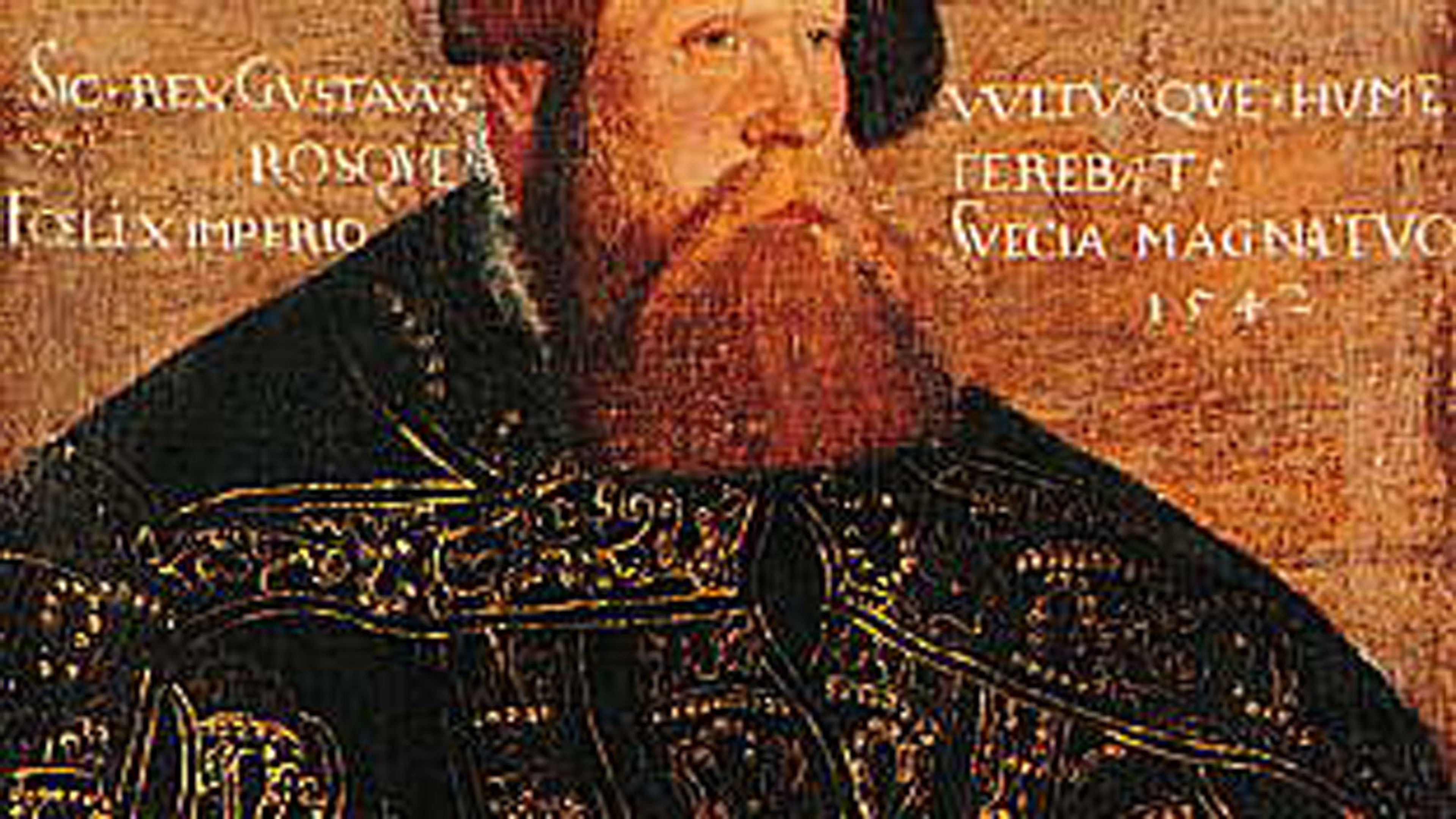 Gustav Vasa. Porträtt målat av Jacob Binck 1542.