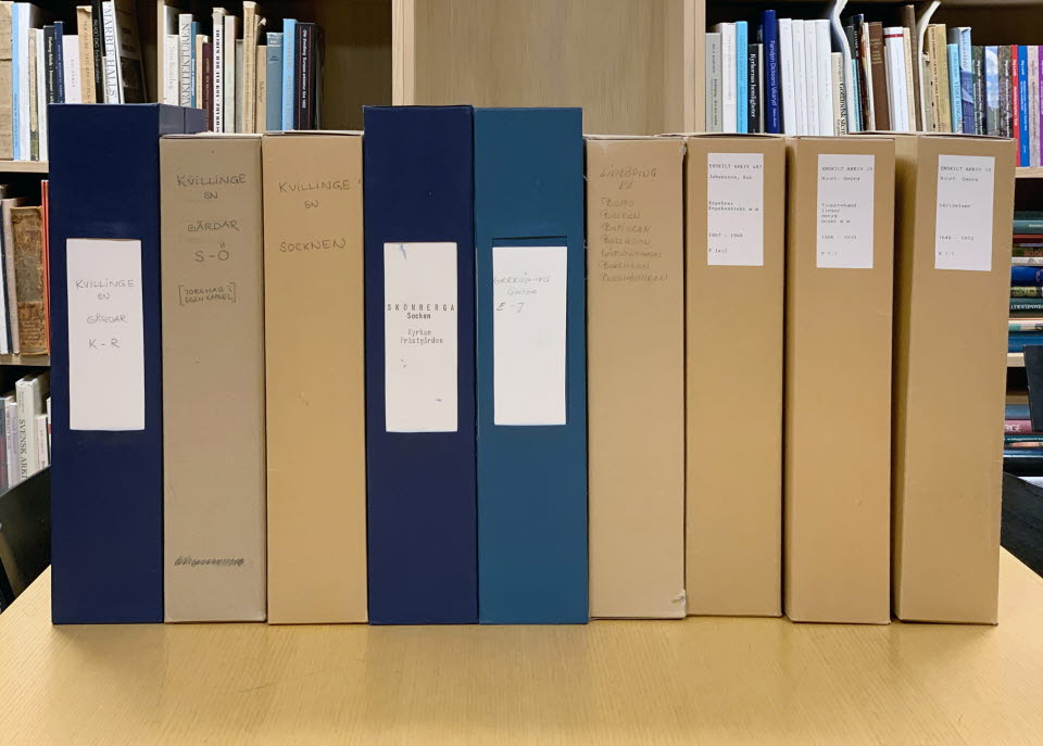 Arkiv - uppställda arkivkapslar