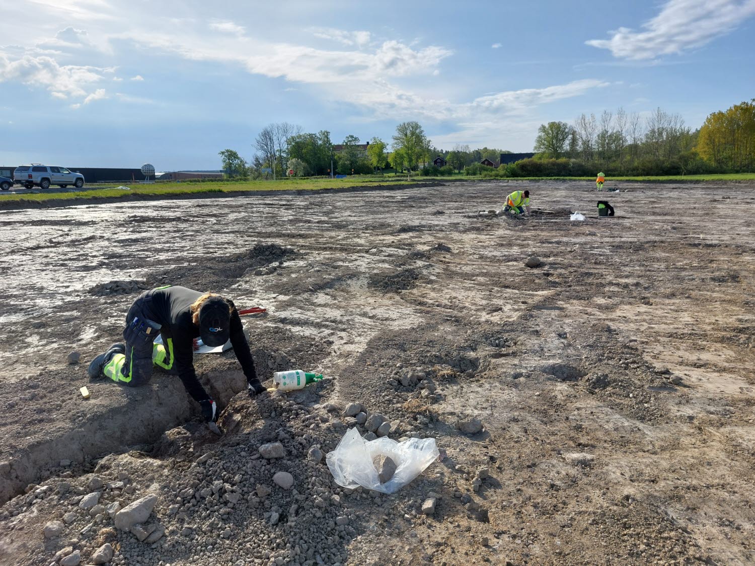 Arkeologisk slutundersökning av boplatser från järnåldern vid Klinga utanför Norrköping.