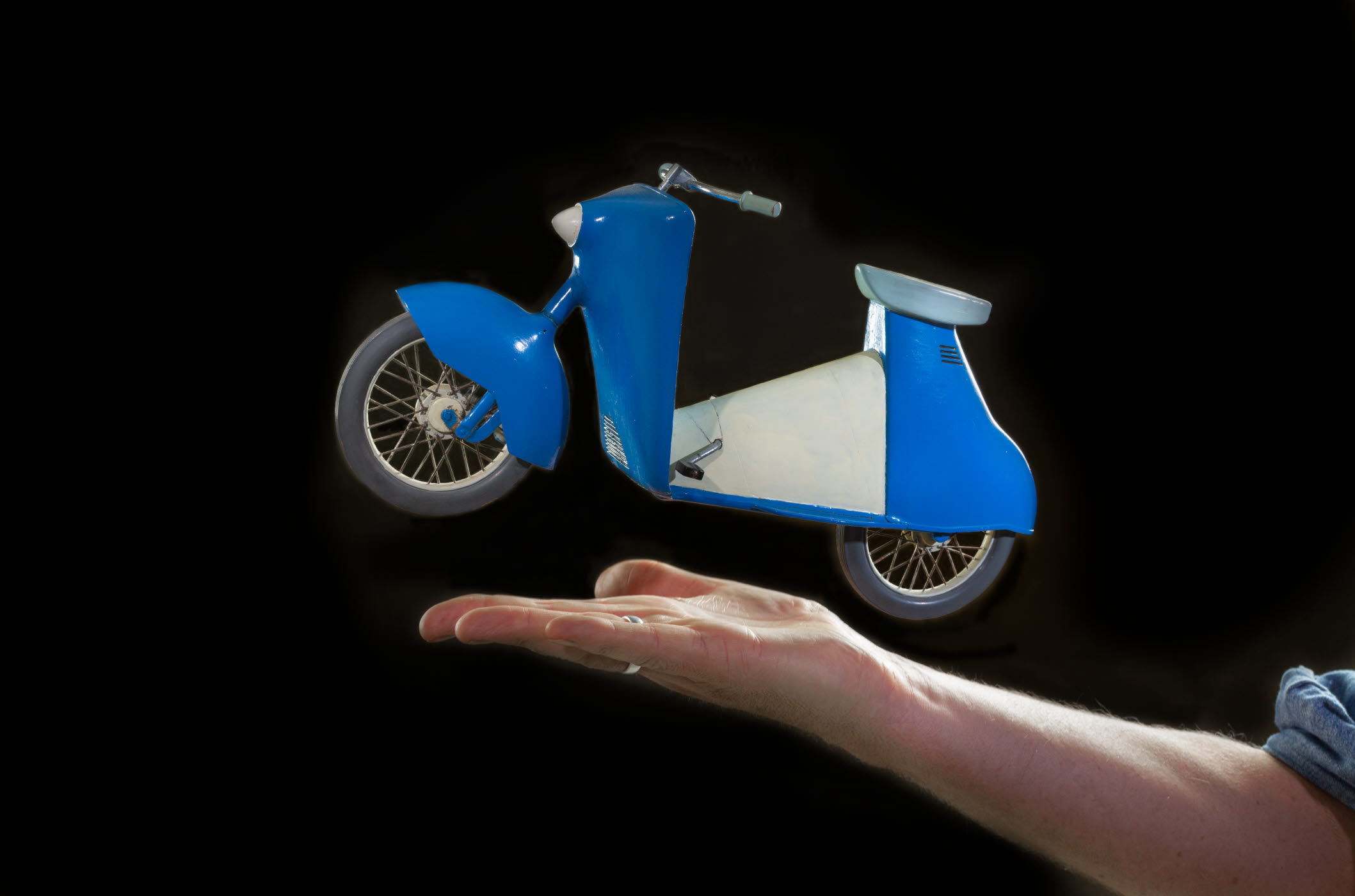 Moped tillhörande utställning Mopeden