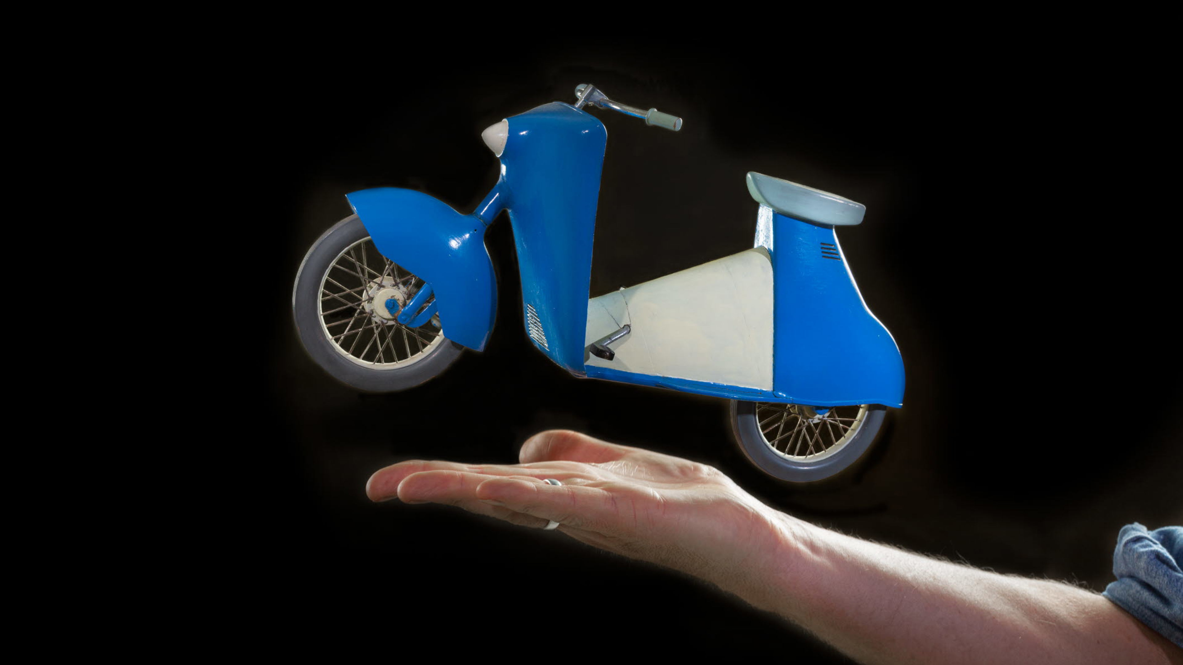 Moped tillhörande utställning Mopeden