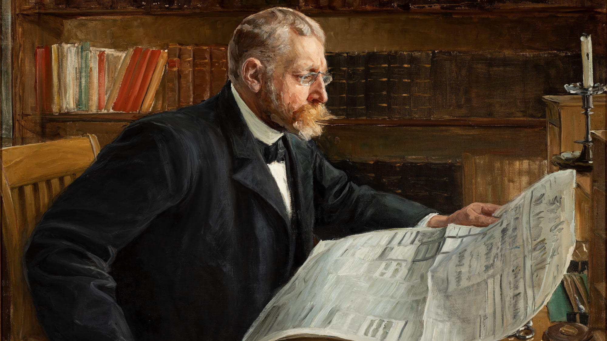 Gerda Ljungstedt, Porträtt av Kristian Georg Ljungstedt, tidigt 1900-tal, olja på duk, OM.B.002552 PDM (Utgången skyddstid) Foto: Jim Löfgren/Östergötlands museum