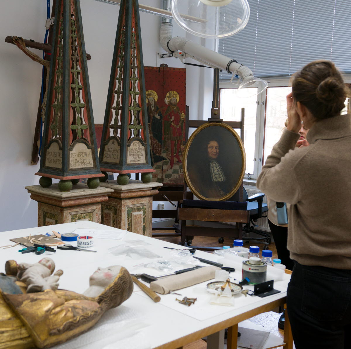 Bild från museets konserveringsateljé.