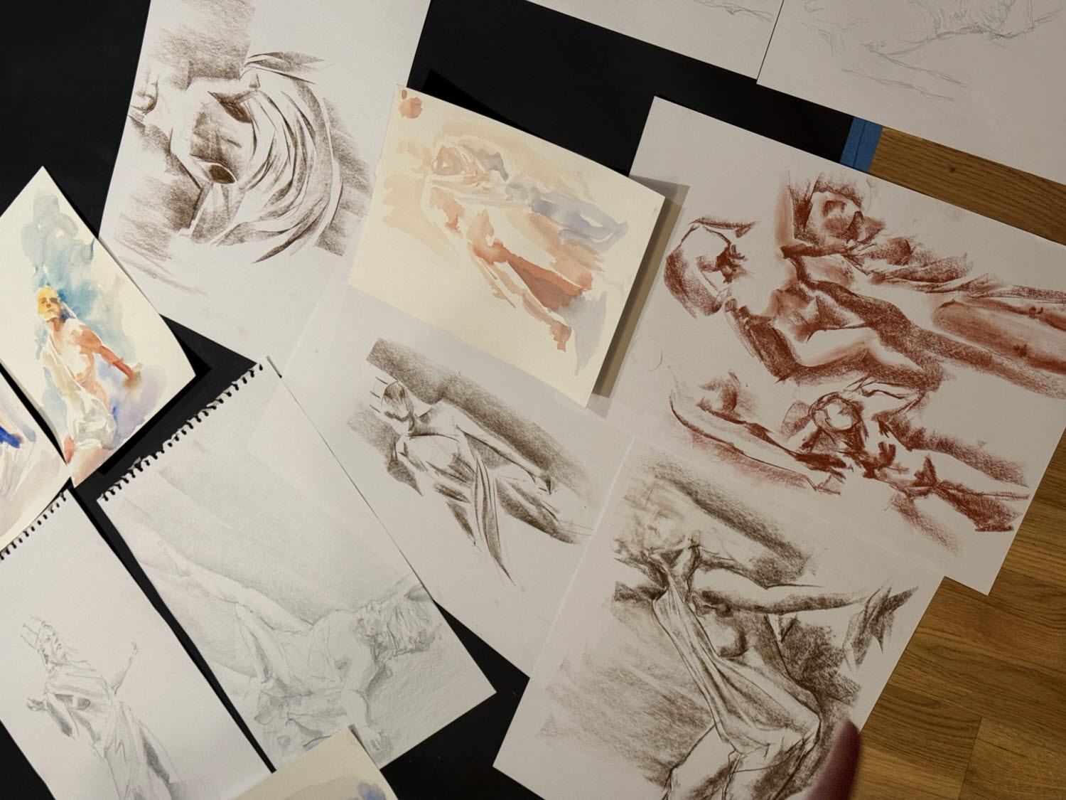 Krokiskisser av kursledaren Sam Eldfogel.