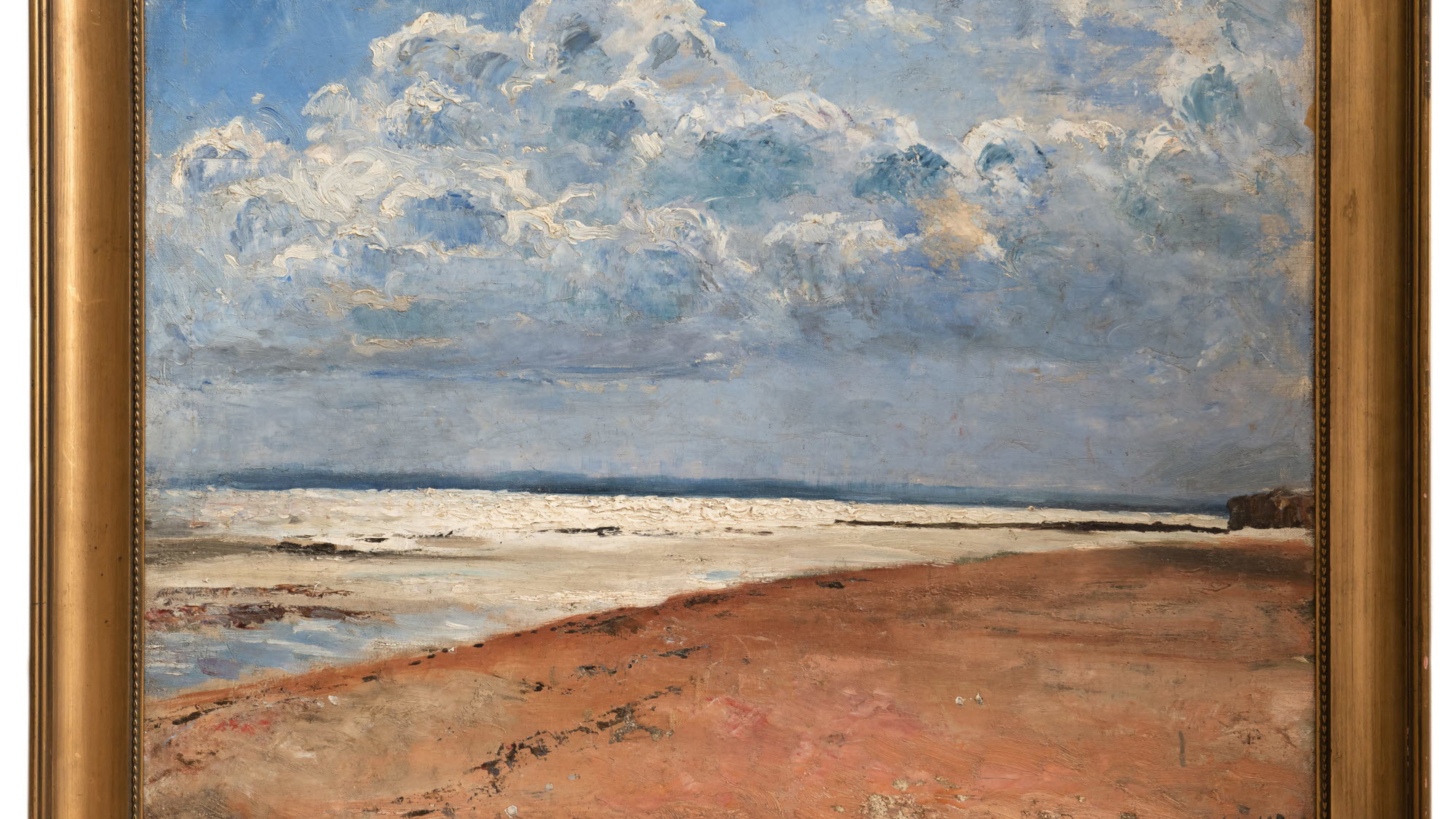 Carl Fredrik Hills målning "Strand vid Luc-sur-Mer".