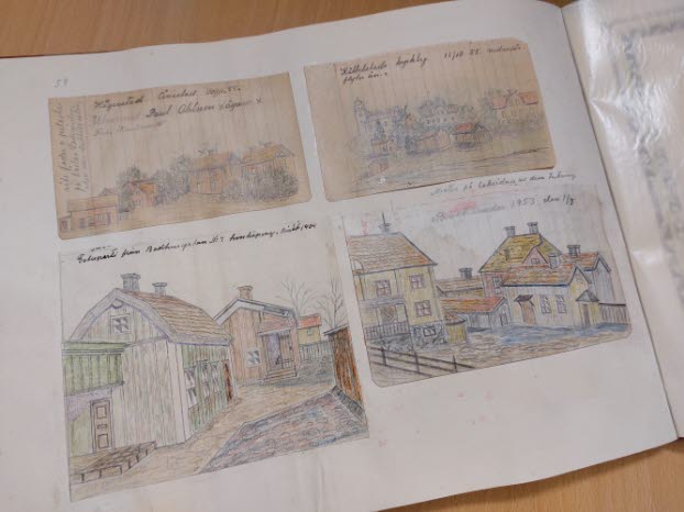 Freddie Hallberg visar runt i museets arkiv.