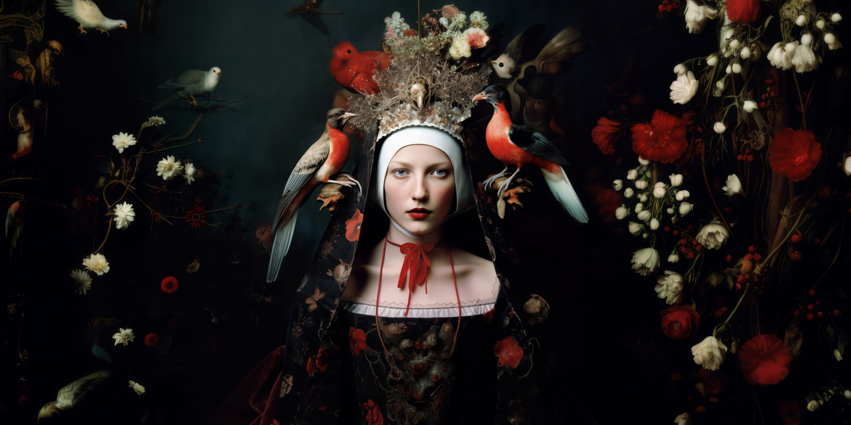 Promptografi av Pompe Hedengren, huvudbild för utställningen HÄXOR. Bilden är AI-genererad.