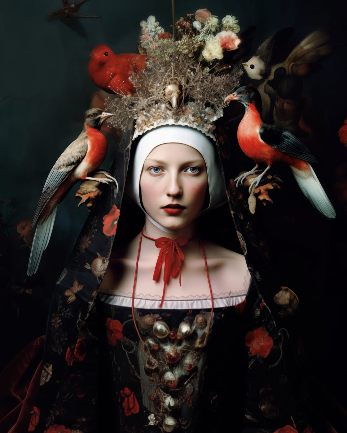 Promptografi av Pompe Hedengren, huvudbild för utställningen HÄXOR. Bilden är AI-genererad.